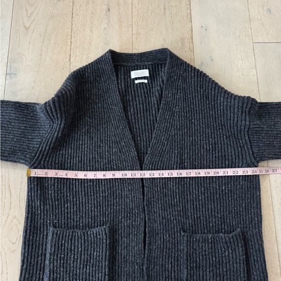 $395 NWOT TOAST Wool OVERSIZED Ribbed Knit Cardigan Cocoon jacket charcoal gray - Picture 7 of 10